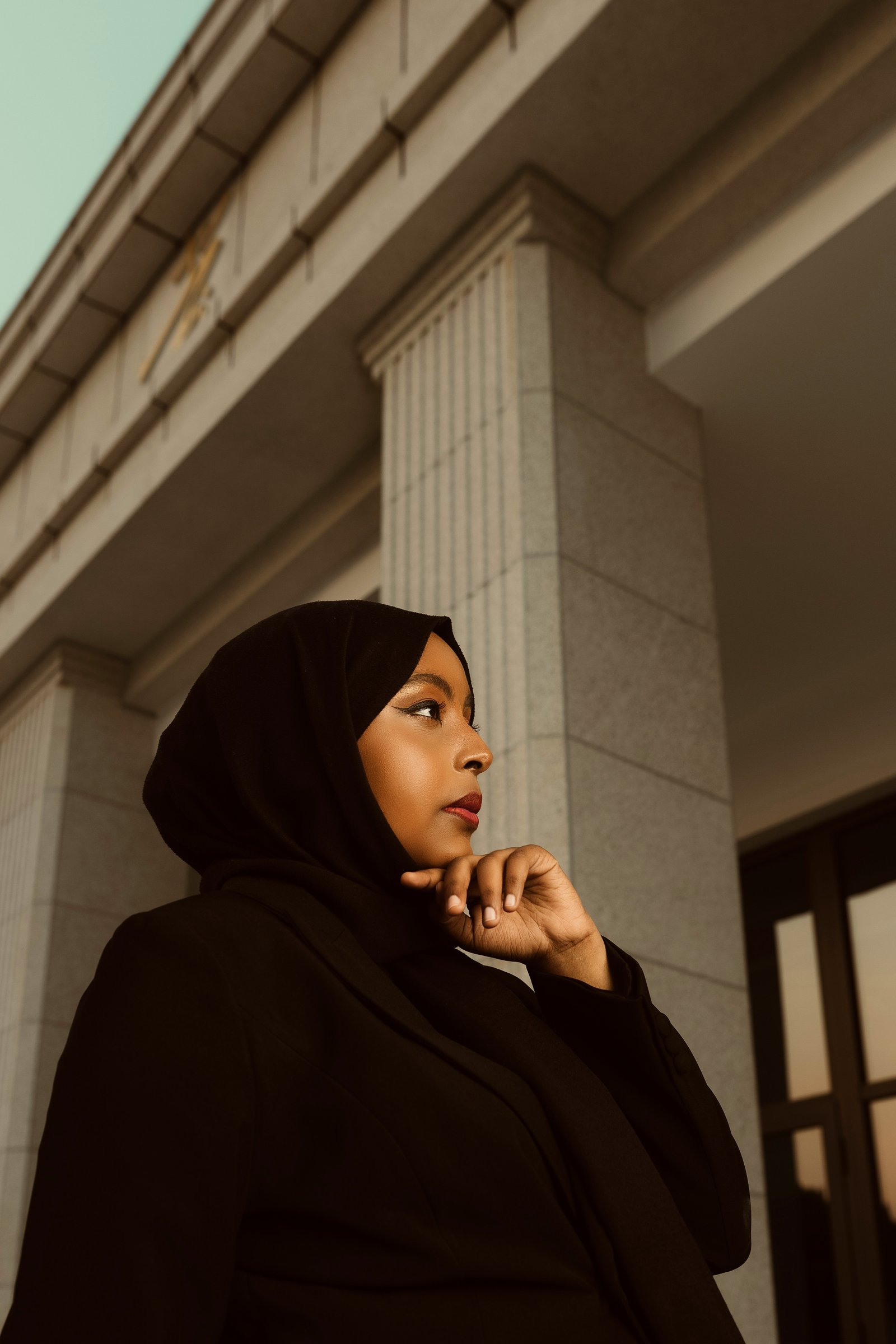 Fashion Model Displaying Trendy Oversized Outfit